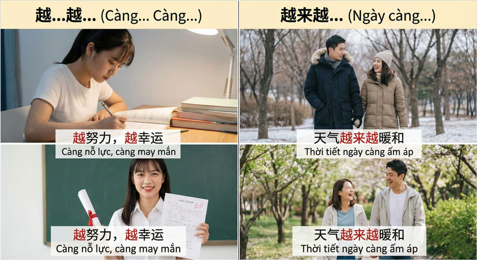 Cấu trúc câu 越...越 và 越来越... 2 Cấu trúc câu 越...越 và 越来越