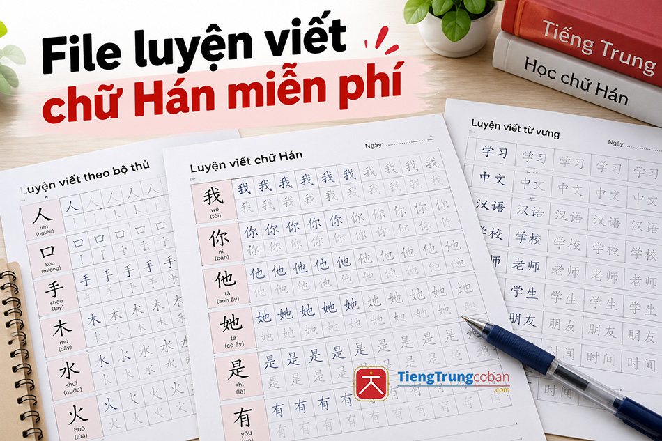 File luyện viết chữ Hán miễn phí